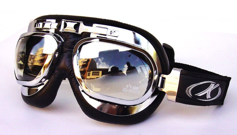 Gafas custom Eagle Eye cromadas - URA Moto