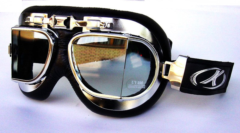 Gafas custom Rider cromada - URA Moto