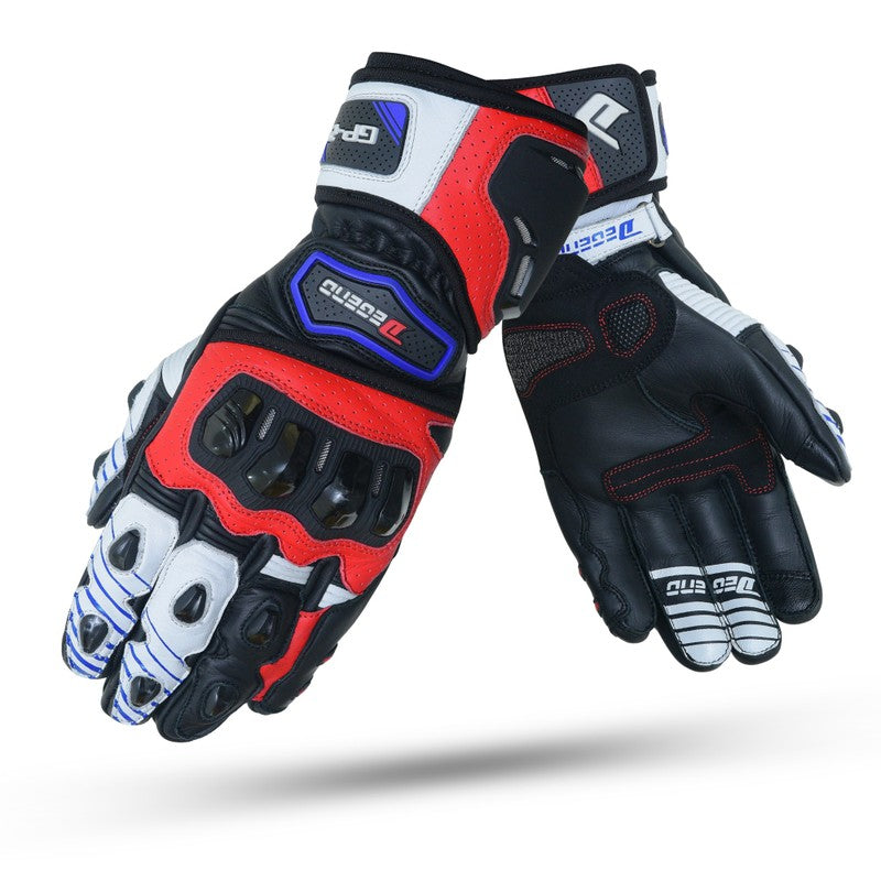 Guante moto verano Degend GP-2 Rojo-Negro-Azul - URA Moto