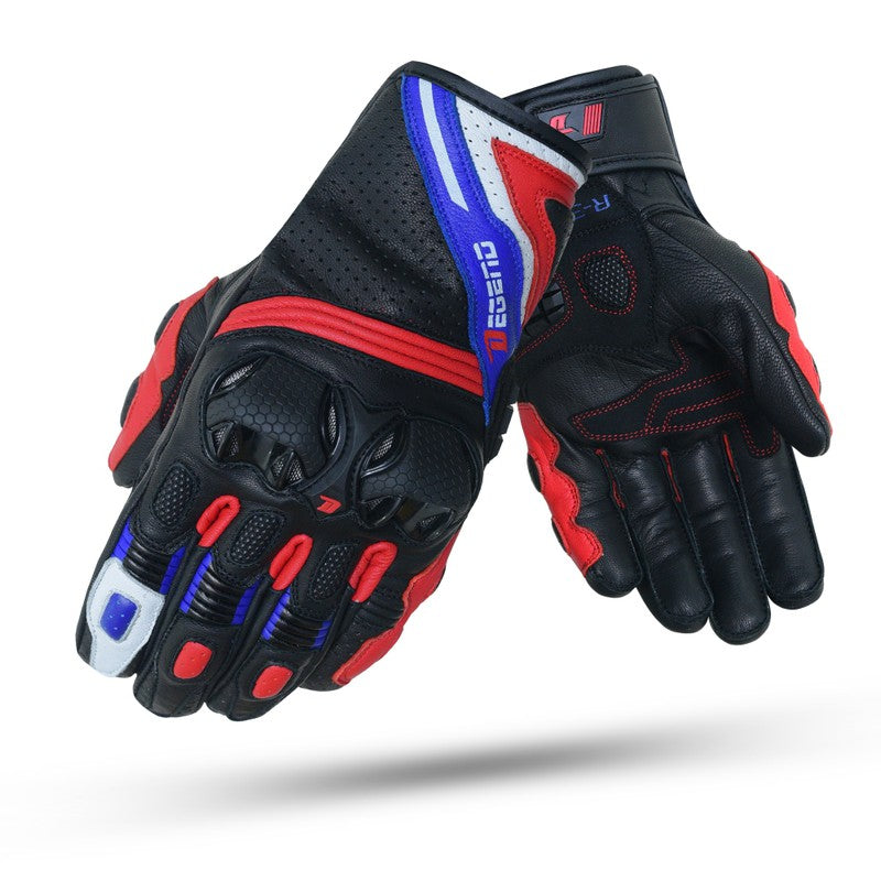 Guante moto verano Degend R-3000 Rojo-Negro-Azul - URA Moto
