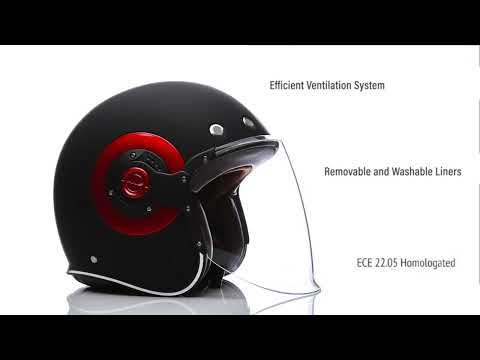 Casco moto SMK Jet Retro Negro Mate (MA230)