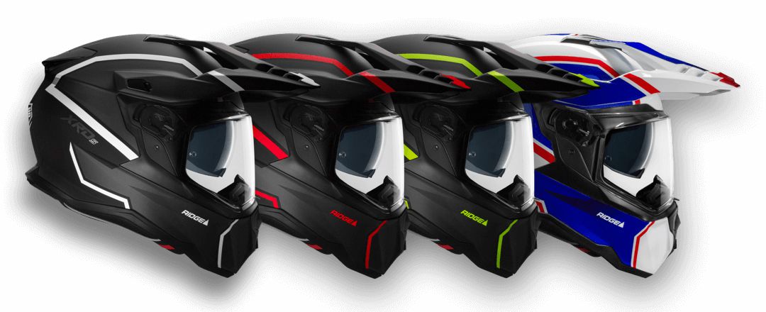 Casco moto Integral Dual Sport XRDS 2.0 Ridge Amarillo Fluor CMS - URA Moto