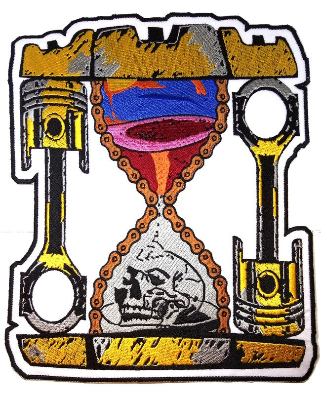 Parche Bordado Reloj de Arena - URA Moto