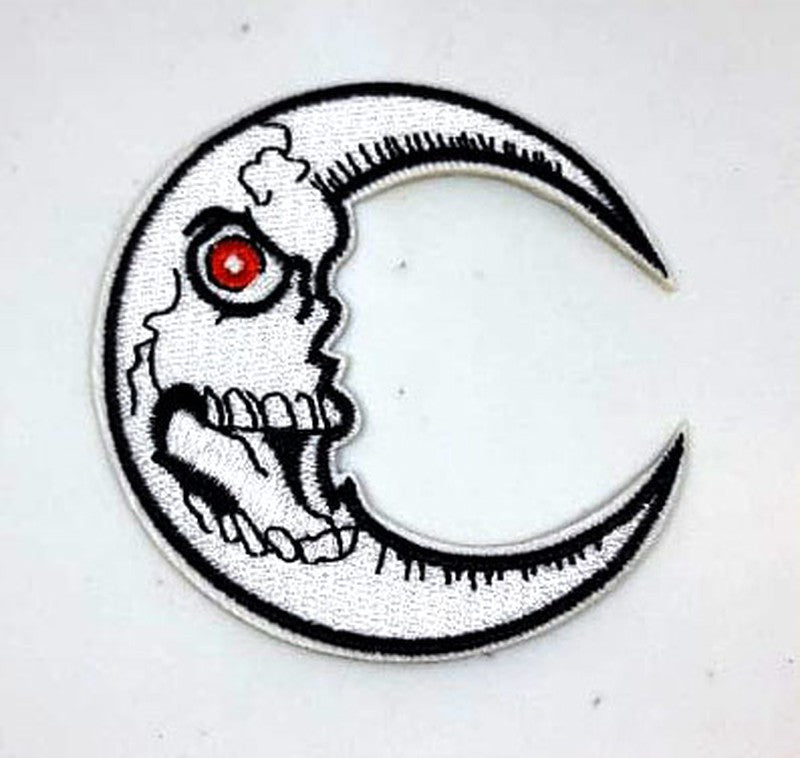 Parche Bordado Calavera Luna - URA Moto