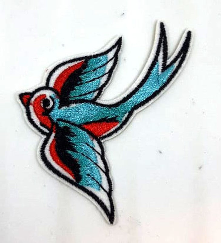 Parche Bordado Golondrina azul - URA Moto