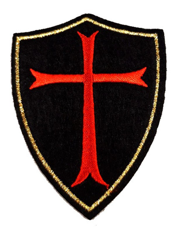 Parche Bordado Cruz Bizantina Roja - URA Moto