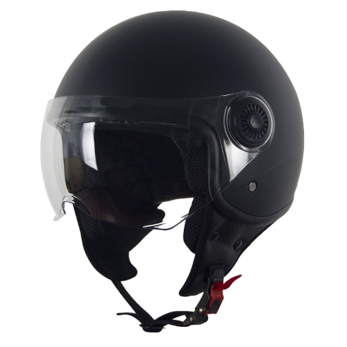 Casco Moto Abierto Jet Vito Loreto  Negro Mate - URA Moto