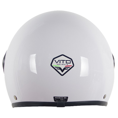 Casco Moto Abierto Jet Vito Loreto  Blanco Brillante - URA Moto