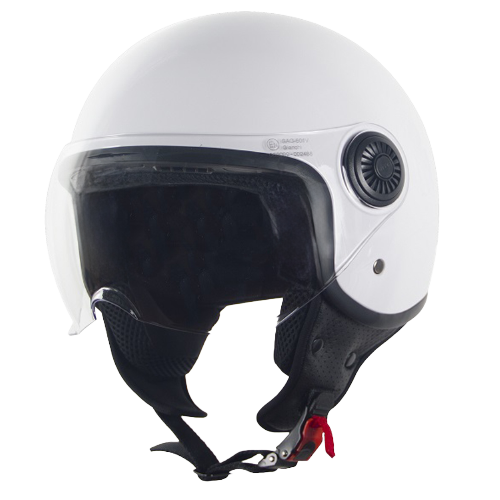 Casco Moto Abierto Jet Vito Loreto  Blanco Brillante - URA Moto