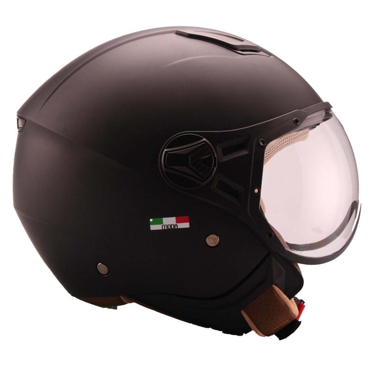 Casco Moto Abierto Jet Vito Moda Negro Mate - URA Moto
