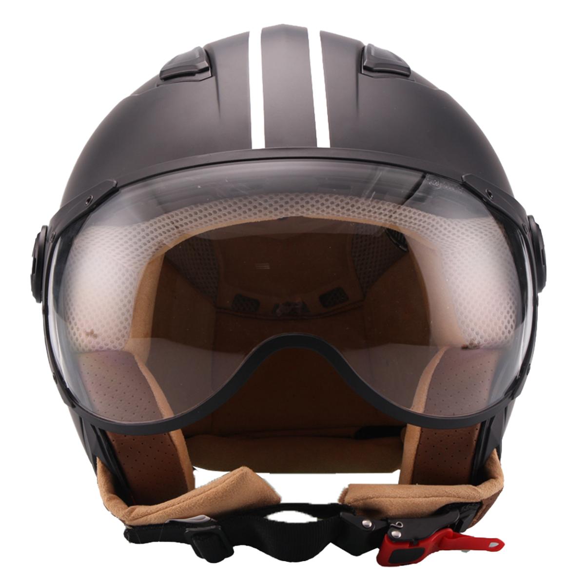 Casco Moto Abierto Jet Vito Moda Negro Mate - URA Moto