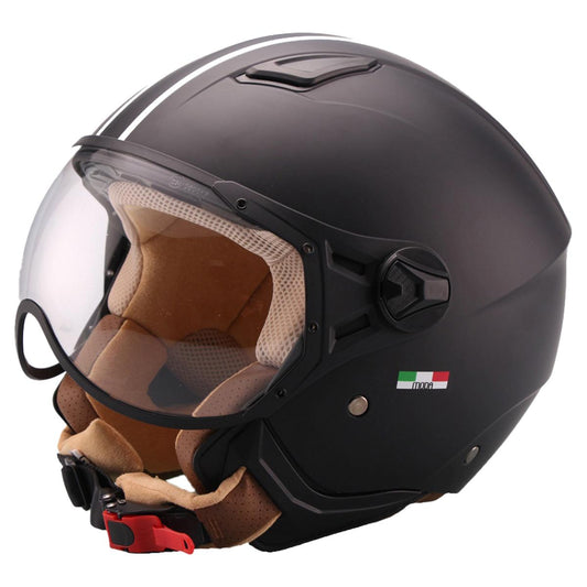 Casco Moto Abierto Jet Vito Moda Negro Mate - URA Moto