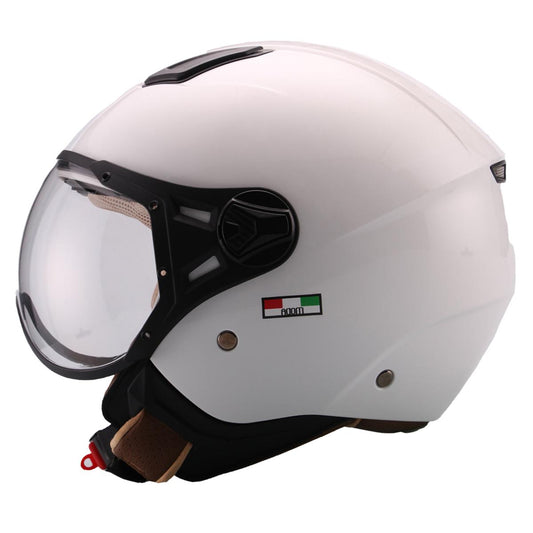 Casco Moto Abierto Jet Vito Moda Blanco Brillante - URA Moto