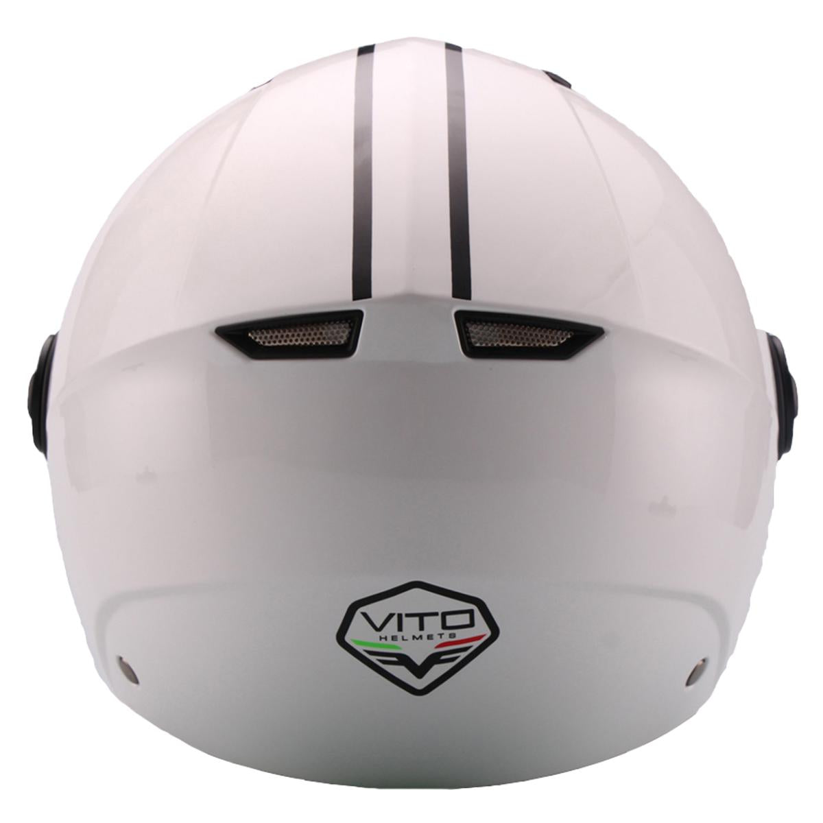 Casco Moto Abierto Jet Vito Moda Blanco Brillante - URA Moto