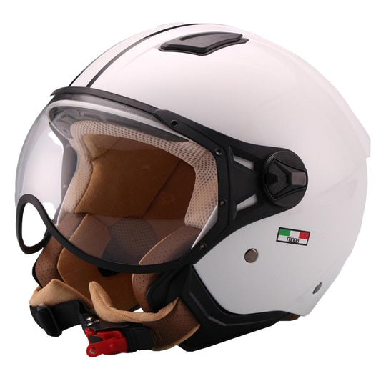 Casco Moto Abierto Jet Vito Moda Blanco Brillante - URA Moto