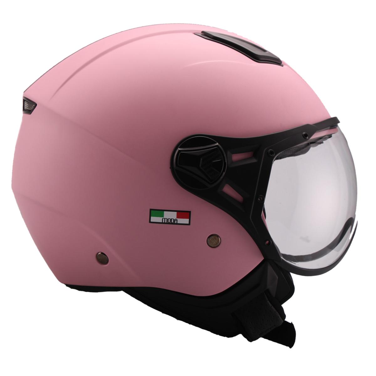 Casco Moto Abierto Jet Vito Moda Rosa Mate - URA Moto