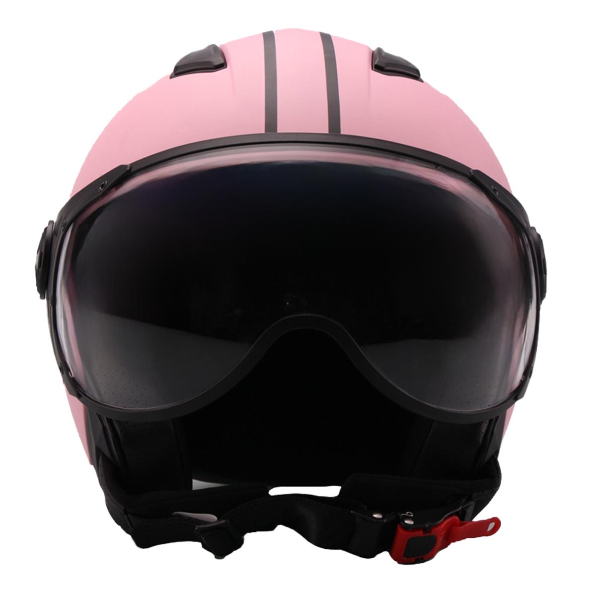 Casco Moto Abierto Jet Vito Moda Rosa Mate - URA Moto