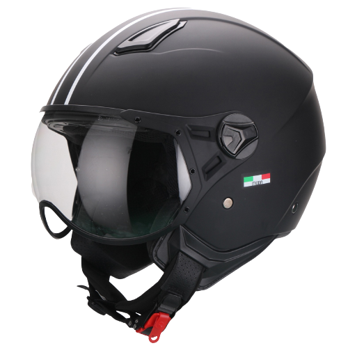 Casco Moto Abierto Jet Vito Moda Negro Noche - URA Moto