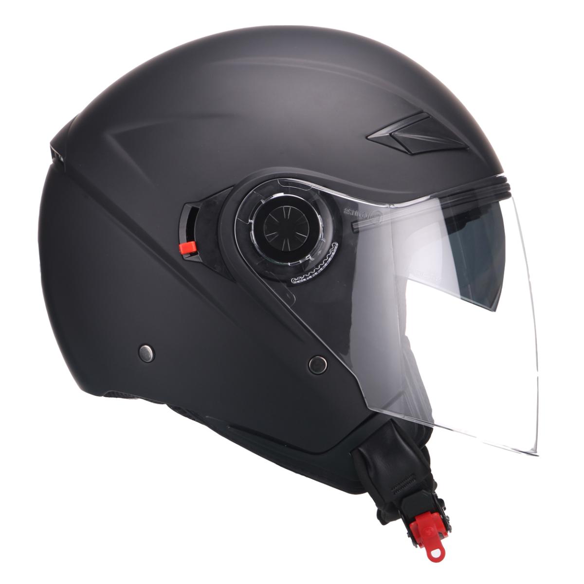 Casco Moto Abierto Jet Vito Amaro Negro Mate - URA Moto