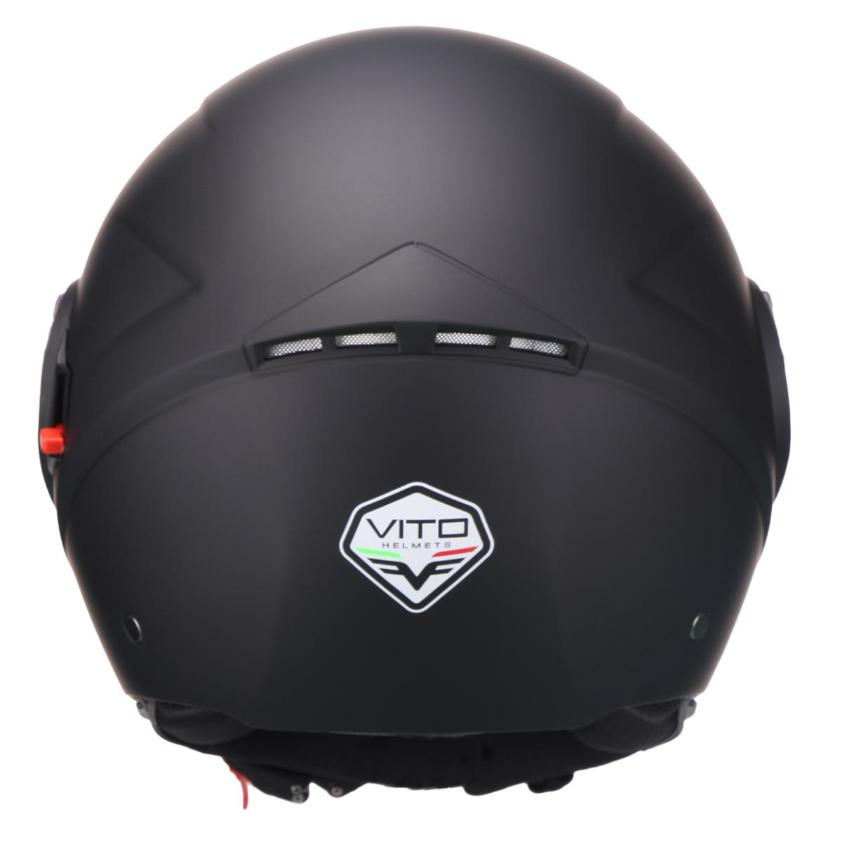 Casco Moto Abierto Jet Vito Amaro Negro Mate - URA Moto