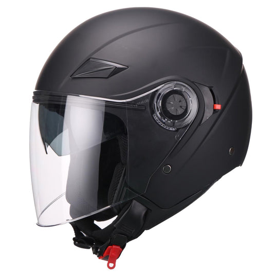 Casco Moto Abierto Jet Vito Amaro Negro Mate - URA Moto