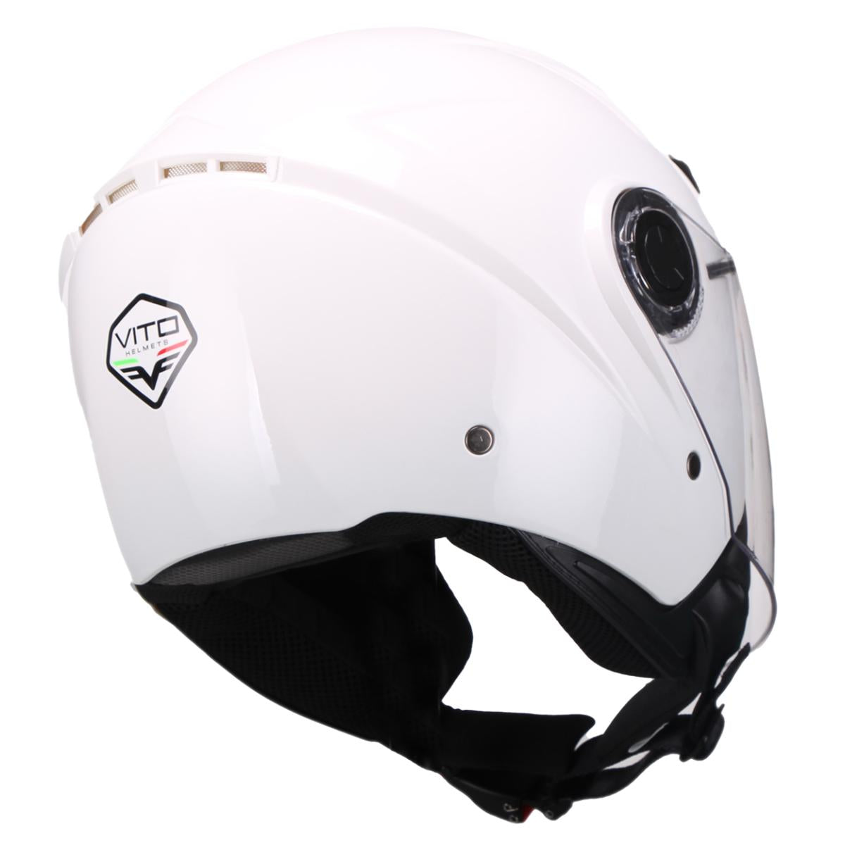 Casco Moto Abierto Jet Vito Amaro Blanco Brillante - URA Moto