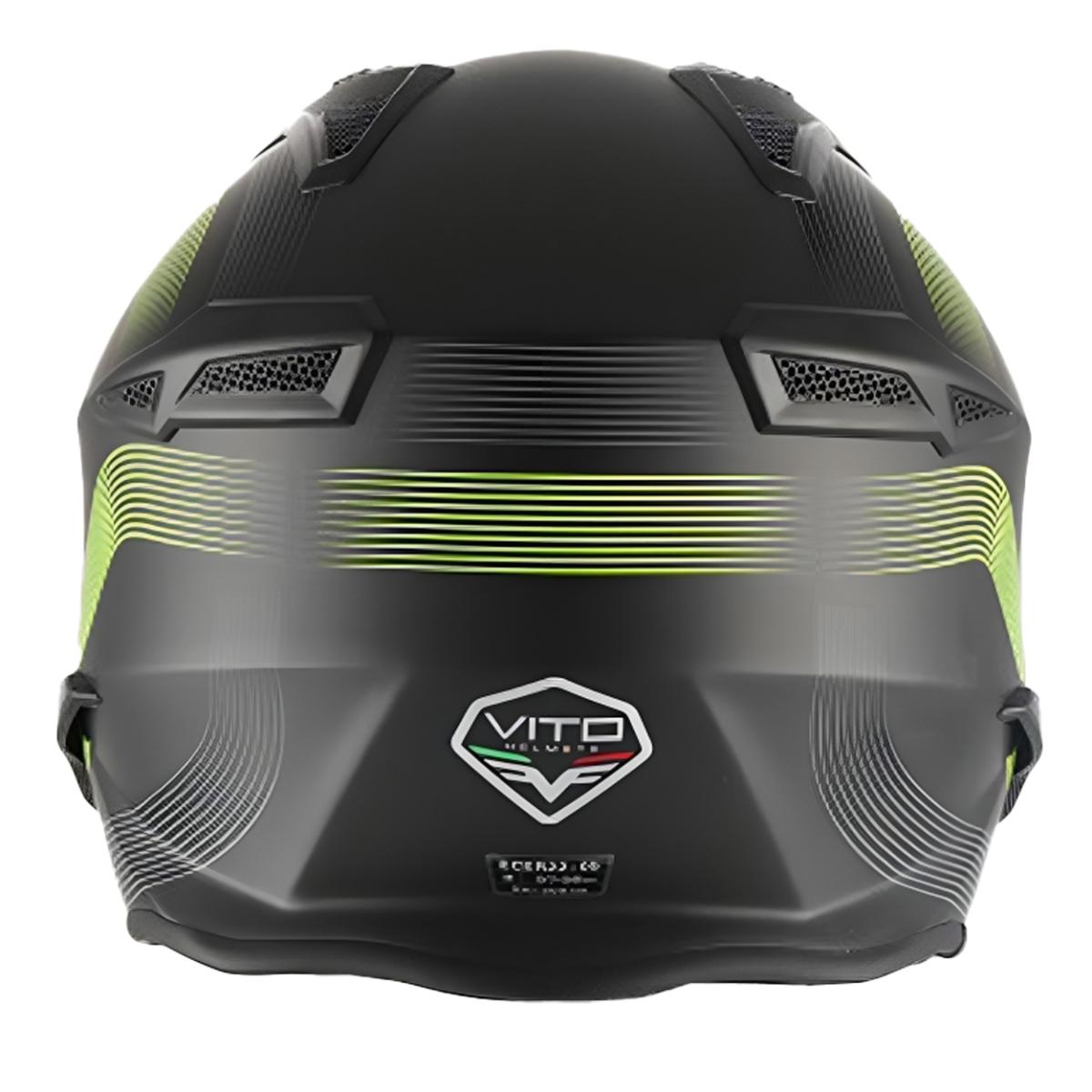 Casco Moto Jet/Integral Vito Bruzano Negro/Fluor Mate - URA Moto