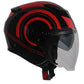 Casco Moto Abierto Jet Vito Isola Negro/Rojo Brillante - URA Moto