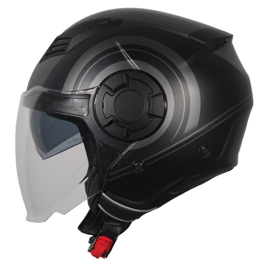 Casco Moto Abierto Jet Vito Isola Negro/Titanium Mate - URA Moto