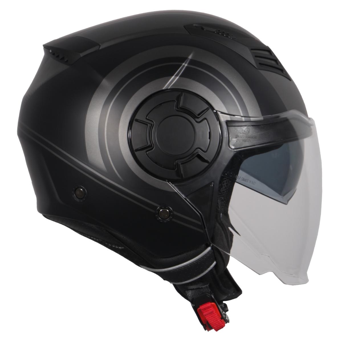 Casco Moto Abierto Jet Vito Isola Negro/Titanium Mate - URA Moto