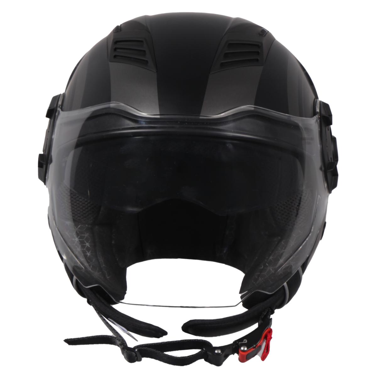 Casco Moto Abierto Jet Vito Isola Negro/Titanium Mate - URA Moto