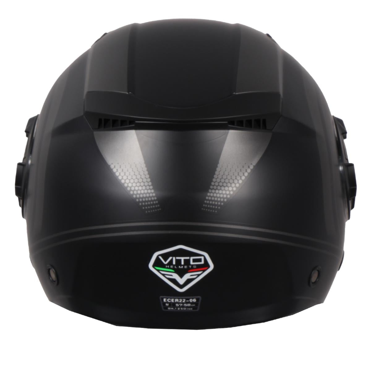 Casco Moto Abierto Jet Vito Isola Negro/Titanium Mate - URA Moto
