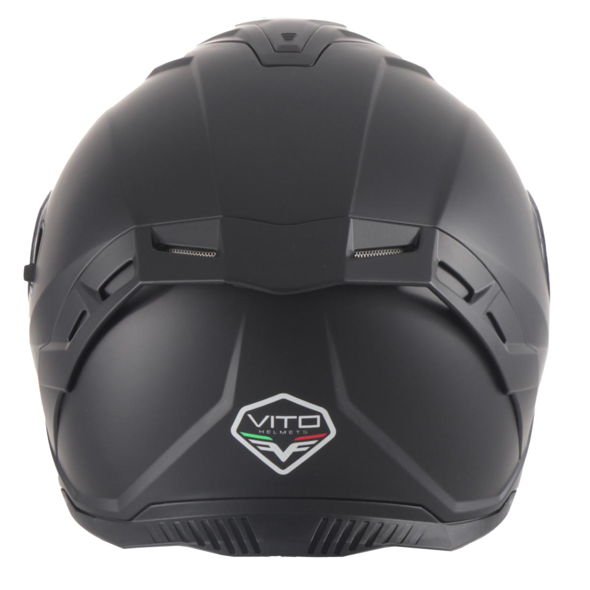 Casco Moto Integral Vito Presto Visera Solar Negro Mate - URA Moto