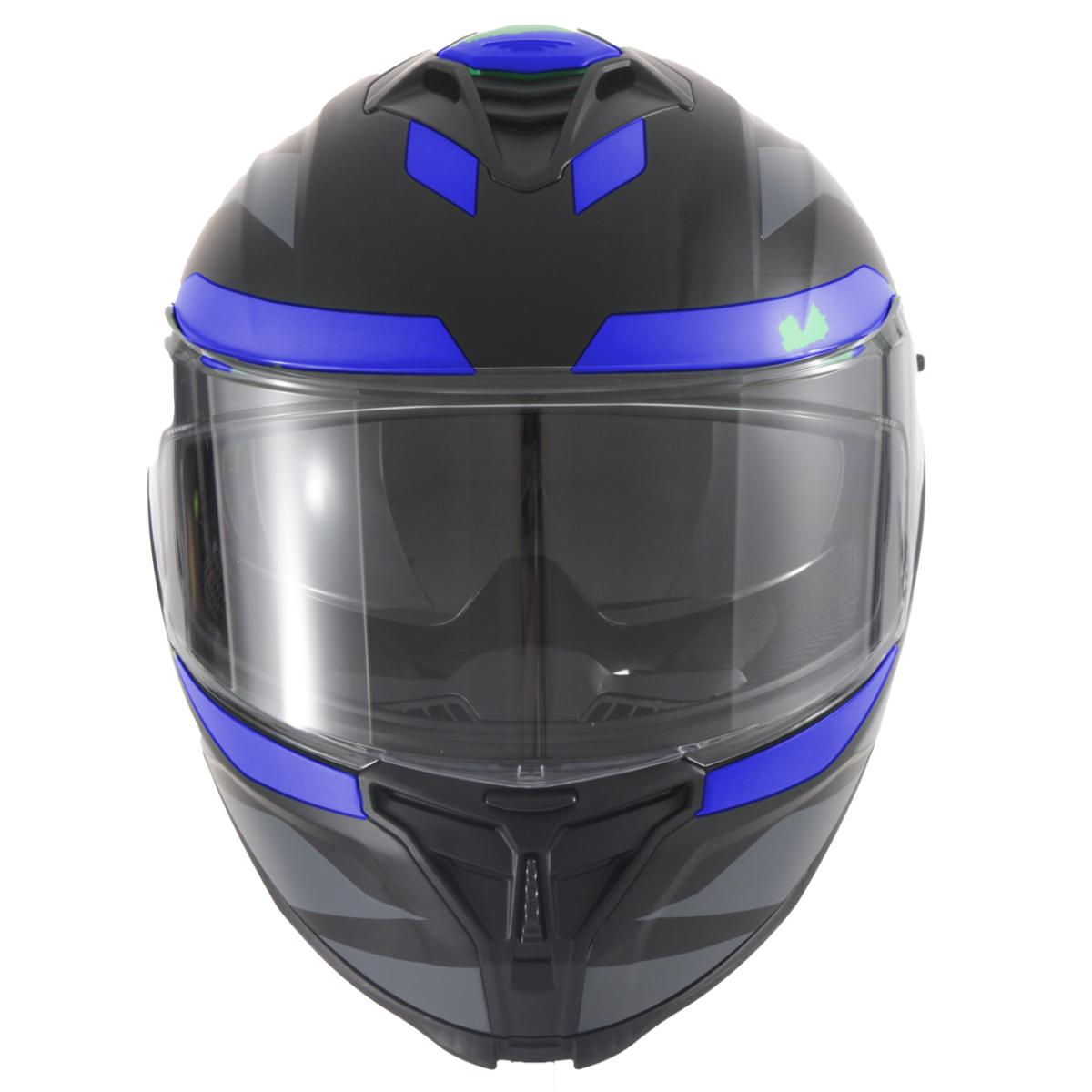 Casco Moto Integral Vito Presto Visera Solar Azul/Negro Brillante - URA Moto