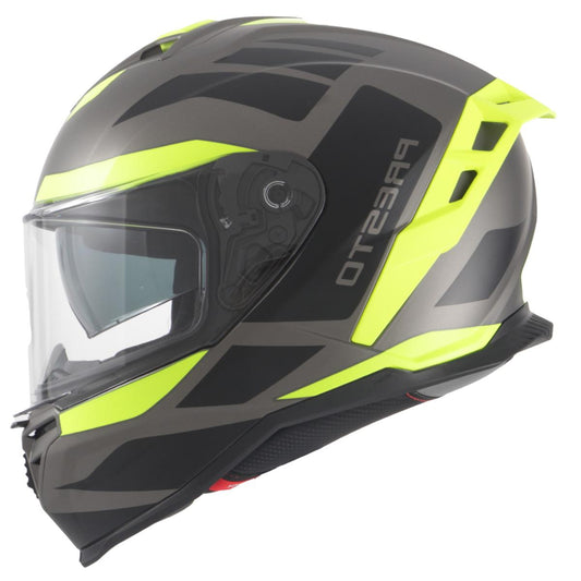 Casco Moto Integral Vito Presto Visera Solar Negro/Fluor Mate - URA Moto