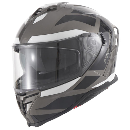 Casco Moto Integral Vito Presto Visera Solar Gris/Negro Brillante - URA Moto