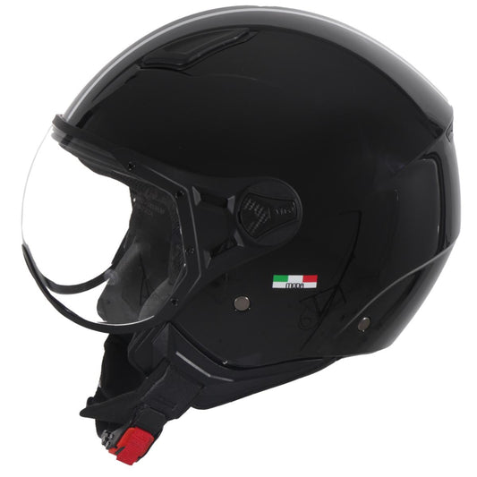 Casco Moto Abierto Jet Vito Moda Negro Brillante/Forro Interior Negro - URA Moto