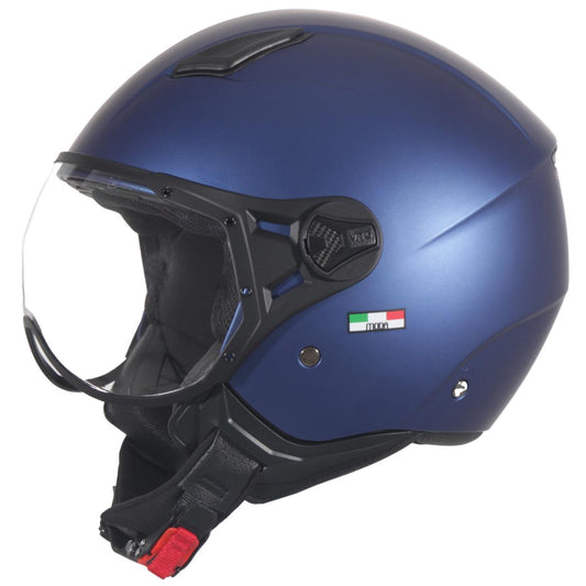 Casco Moto Abierto Jet Vito Moda Azul Mate - URA Moto