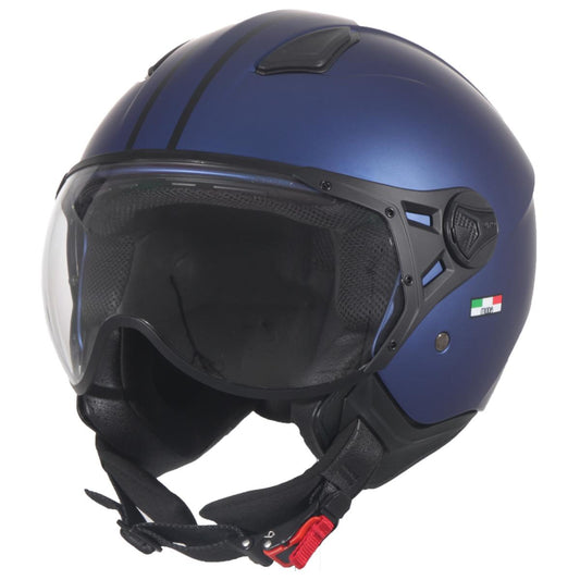 Casco Moto Abierto Jet Vito Moda Azul Mate - URA Moto