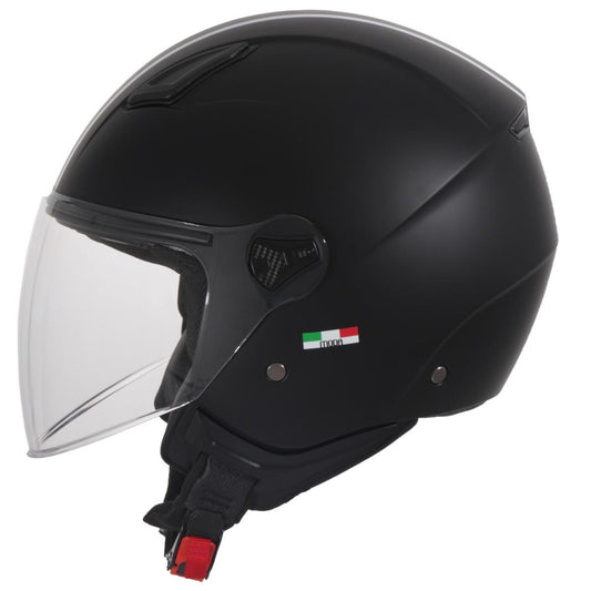 Casco Moto Abierto Jet Vito Moda Infantil Negro Mate - URA Moto