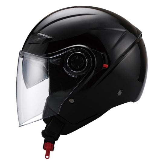 Casco Moto Abierto Jet Vito Amaro Negro Brillante - URA Moto