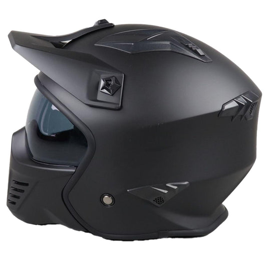 Casco Moto Jet/Integral Vito Bruzano Negro Mate con Visera - URA Moto