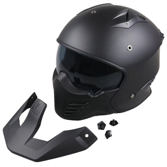 Casco Moto Jet/Integral Vito Bruzano Negro Mate con Visera - URA Moto