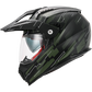 Casco Moto Vito Touring Molino Visera Solar Negro Mate Verde Militar - URA Moto