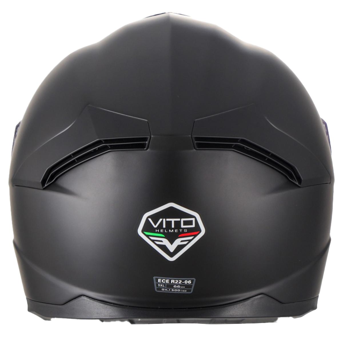 Casco Moto Integral Vito Grande Pantalla Solar Negro Mate - URA Moto
