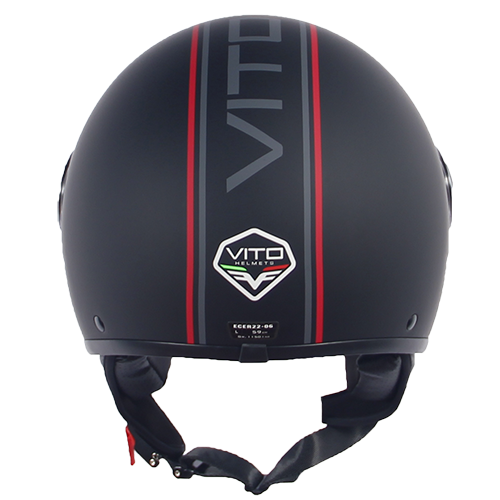 Casco Moto Abierto Jet Vito Loreto Fashion Negro Mate Moda - URA Moto