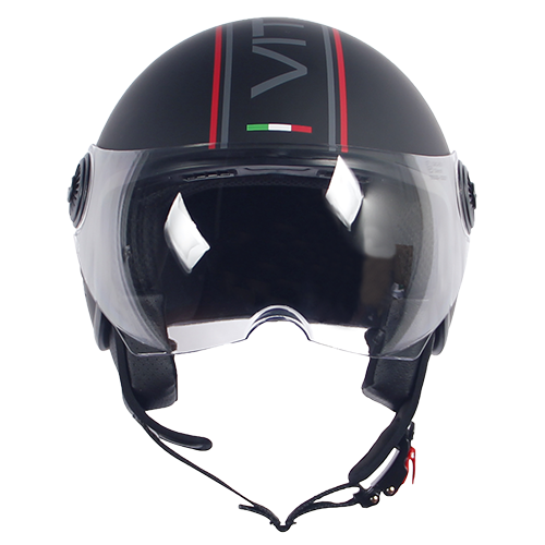 Casco Moto Abierto Jet Vito Loreto Fashion Negro Mate Moda - URA Moto
