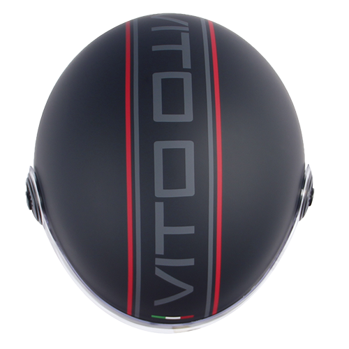 Casco Moto Abierto Jet Vito Loreto Fashion Negro Mate Moda - URA Moto