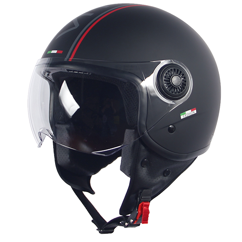 Casco Moto Abierto Jet Vito Loreto Fashion Negro Mate Moda - URA Moto