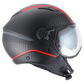 Casco Moto Abierto Jet Vito Labori Doble Visor Negro Rojo